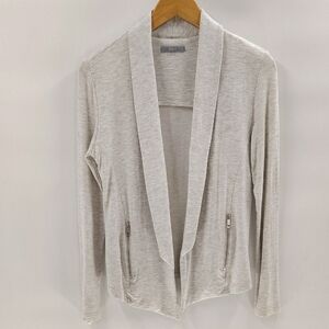 TART Nisha Knit Blazer Light Gray Size XS Zip Pockets Long Sleeve